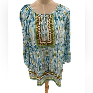 Chico’s Size 2 (Large) Women’s Top Blouse Quarter Sleeve